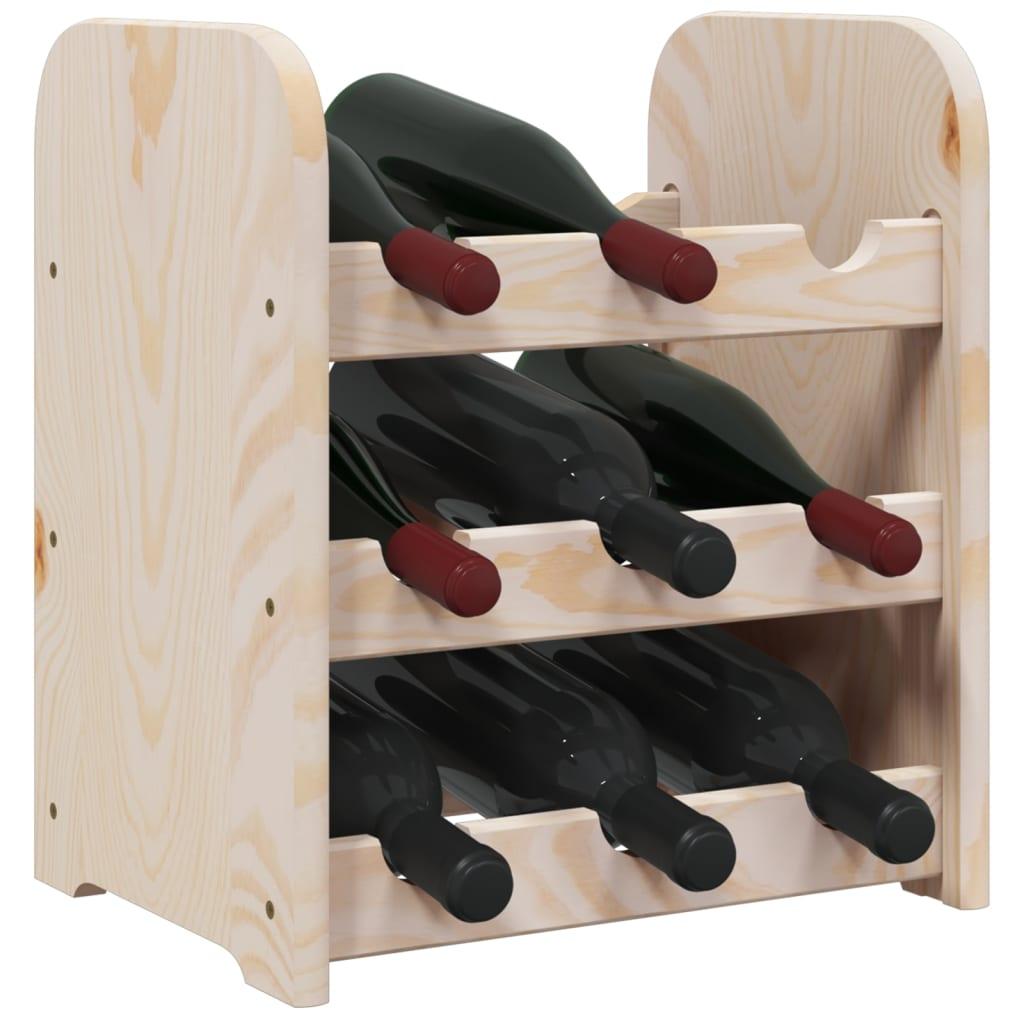  Stojak na wino 33x25x37 cm lite drewno sosnowe 9 butelek do salonu nr. 4