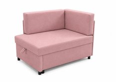 Sofa Viluś 106x75x80 cm różowa rozkładana sofa narożna jednoosobowa z funkcją spania i pojemnikiem na pościel - Miniaturka zdjęcia nr 8