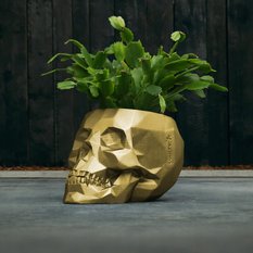 Doniczka betonowa Skull Low-Poly 11 cm | Klasyczne Złoto - Miniaturka zdjęcia nr 9