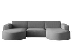 Sofa MODENA STUDIO 299x165x78 cm bez funkcji spania do salonu sztruksowa POSO srebrny
