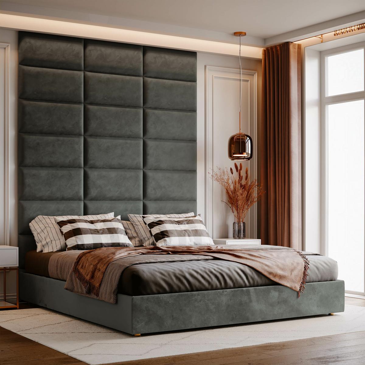 Panele tapicerowane 50x30 na ścianę magic velvet grafitowy nr. 5