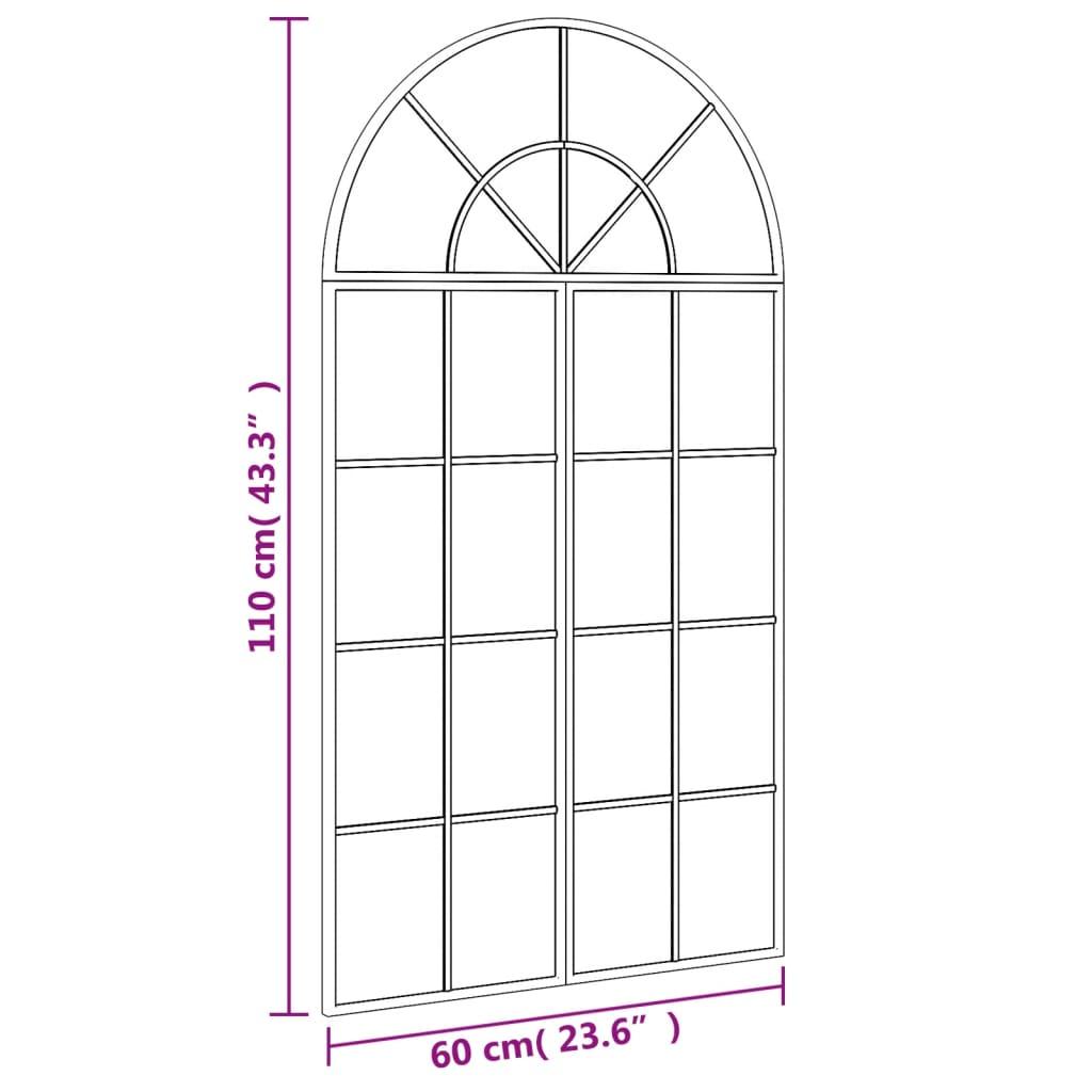  Lustro 60x110 cm do sypialni łazienki ścienne zakończone łukiem żelazo czarne  nr. 7