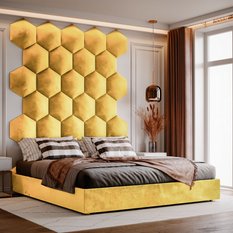 Panele tapicerowane  26x30 cm hexagon magic velvet żółty - Miniaturka zdjęcia nr 3