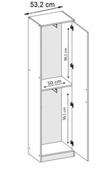 Garderoba Roj + 11 106x39x193 cm z lustrem do przedpokoju z wieszakami i szafą biały - Miniaturka zdjęcia nr 3