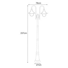 Lampa ogrodowa stojąca K-8132 BOSTON 78x237x27 cm do ogrodu czarny - Miniaturka zdjęcia nr 6