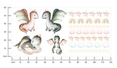 Naklejki Dla Dzieci DINOZAURY Zwierzęta Chmurki Gwiazdy ZESTAW - Miniaturka zdjęcia nr 6
