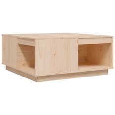 Stolik kawowy 80x81x36,5 cm z przestronnymi półkami lite drewno sosnowe do salonu - Miniaturka zdjęcia nr 4