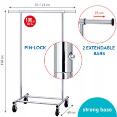 Tatkraft Darren wieszak na ubrania stojący - 100kg - Miniaturka zdjęcia nr 3
