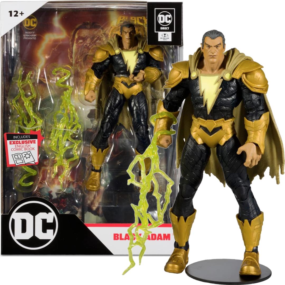 Oryginalna ruchoma figurka Black Adam DC multiverse + komiks 19 cm