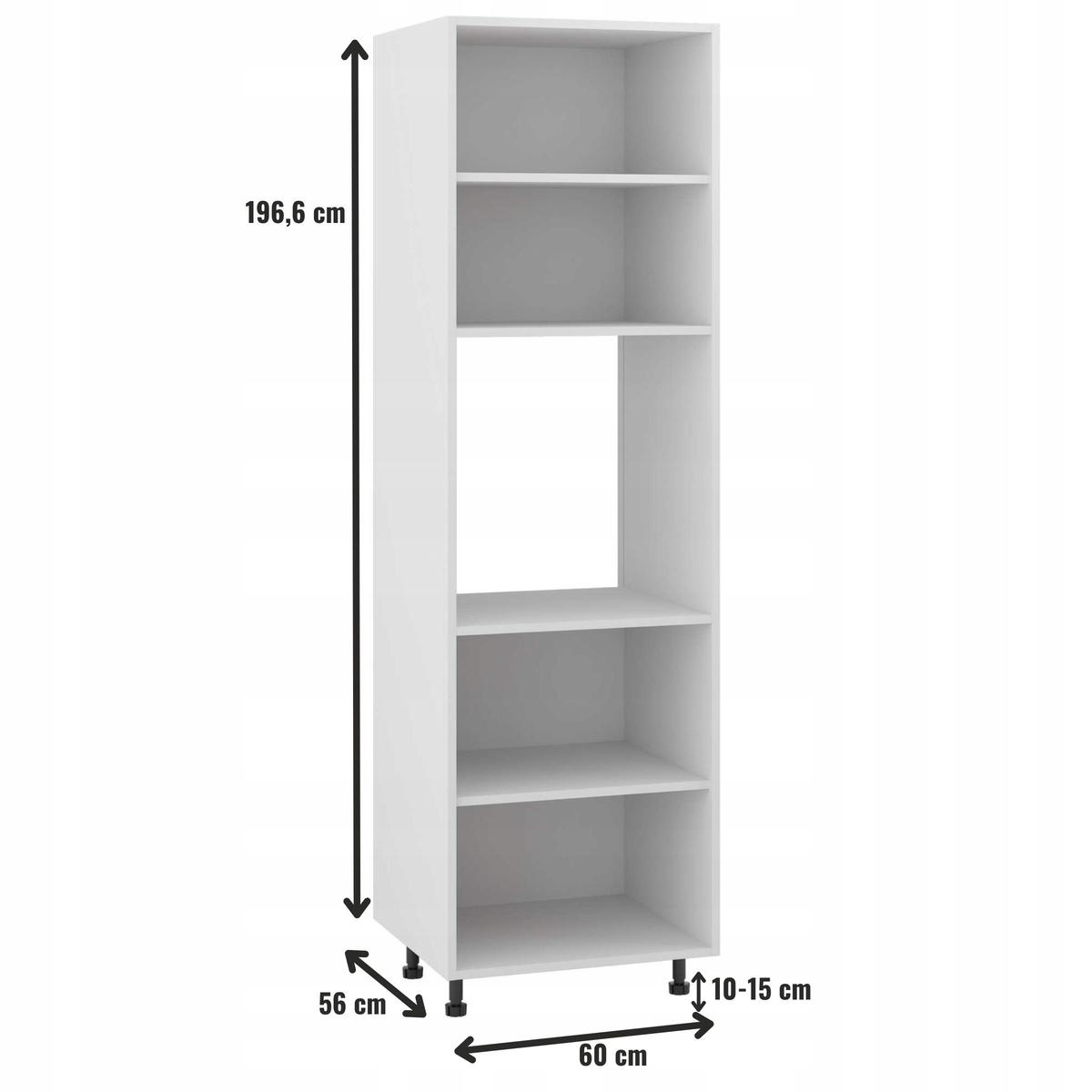 Korpus szafka kuchenna dolna 60x207x56 cm słupek pod piekarnik z akcesoriami biały do kuchni  nr. 2