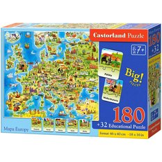 CASTORLAND Puzzle edukacyjne układanka Mapa Europy 212 elementów 7+ - Miniaturka zdjęcia nr 3