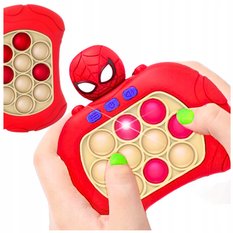 Gra elektroniczna zręcznościowa POP IT konsola push Spiderman 80 poziomów czerwona
