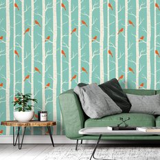 Tapeta Do Pokoju Dziecięcego DRZEWA Brzozy Ptaki 53x1000  - Miniaturka zdjęcia nr 3