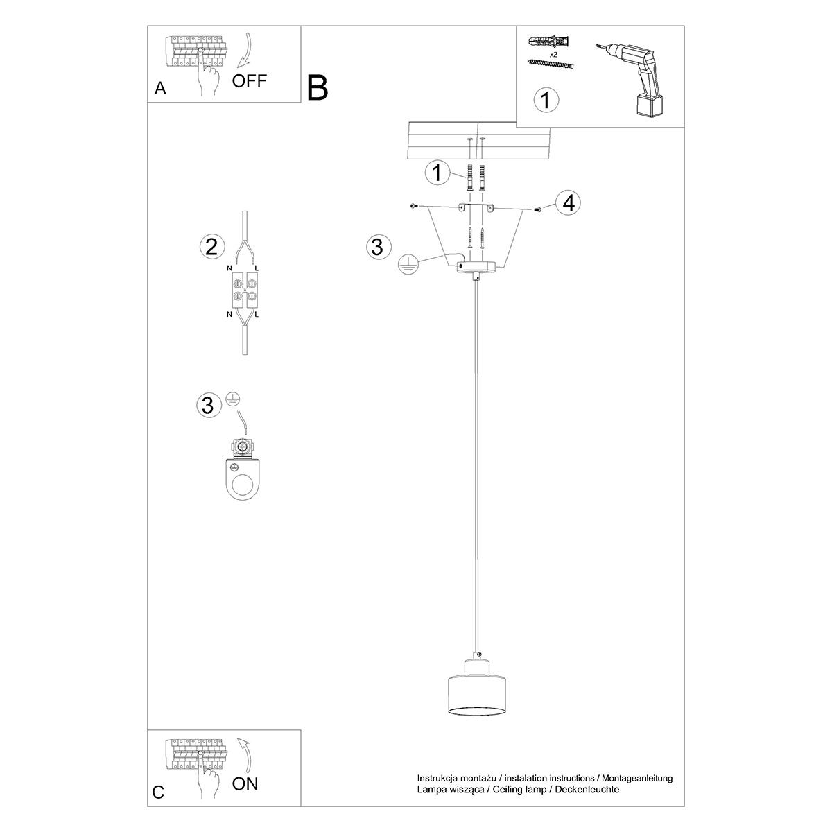 Lampa wisząca SAVAR 1 czarna 120x12x12cm nowoczesna E27 do salonu nr. 6