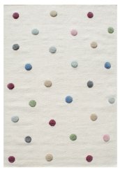 Dywan dziecięcy Cream Crazy Dots 100x160 cm do pokoju dziecięcego kremowy w kropki