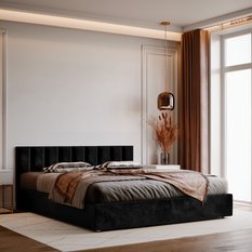 Panele tapicerowane 80x20 cm na ścianę prostokąt czarny - Miniaturka zdjęcia nr 5