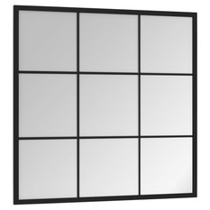 Lustro 60x60 cm do łazienka sypialni ścienne metal czarne  - Miniaturka zdjęcia nr 3