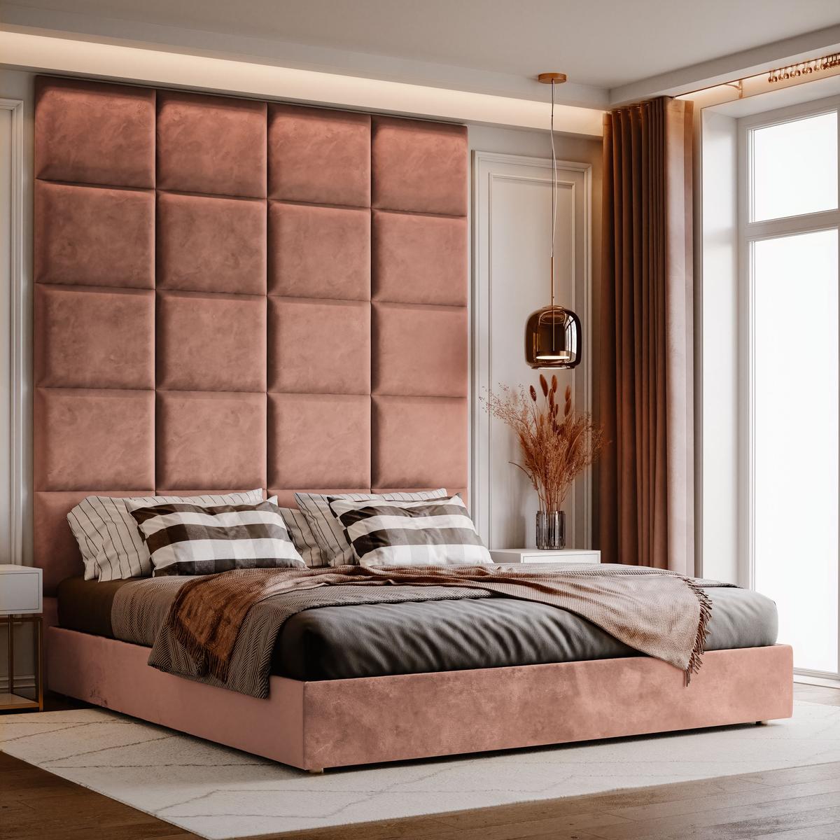  Panele tapicerowane  50x40 cm na ścianę magic velvet brudny róż nr. 5