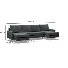 Narożnik Sofa Kanapa typ U Blank brązowy - Miniaturka zdjęcia nr 2