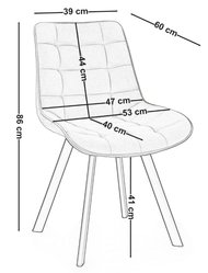 Krzesło tapicerowane TORI 53x60x86 cm pikowane granatowy welur do salonu lub jadalni - Miniaturka zdjęcia nr 13