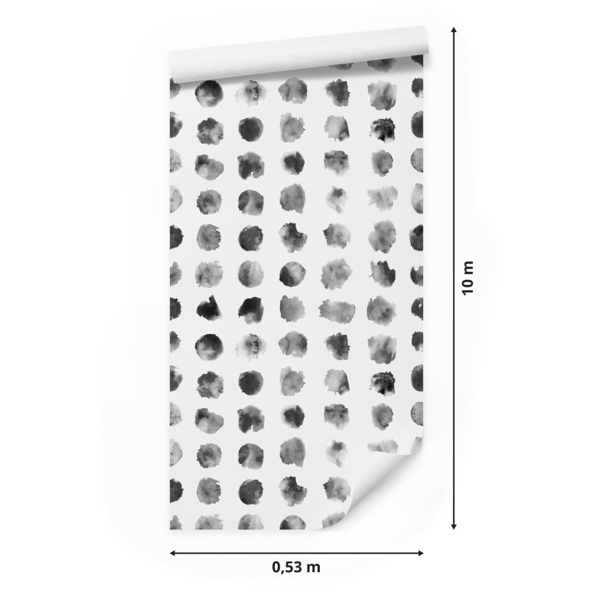 Tapeta W Rolce Akwarelowe Szare KROPKI Dekoracja 53x1000  nr. 2