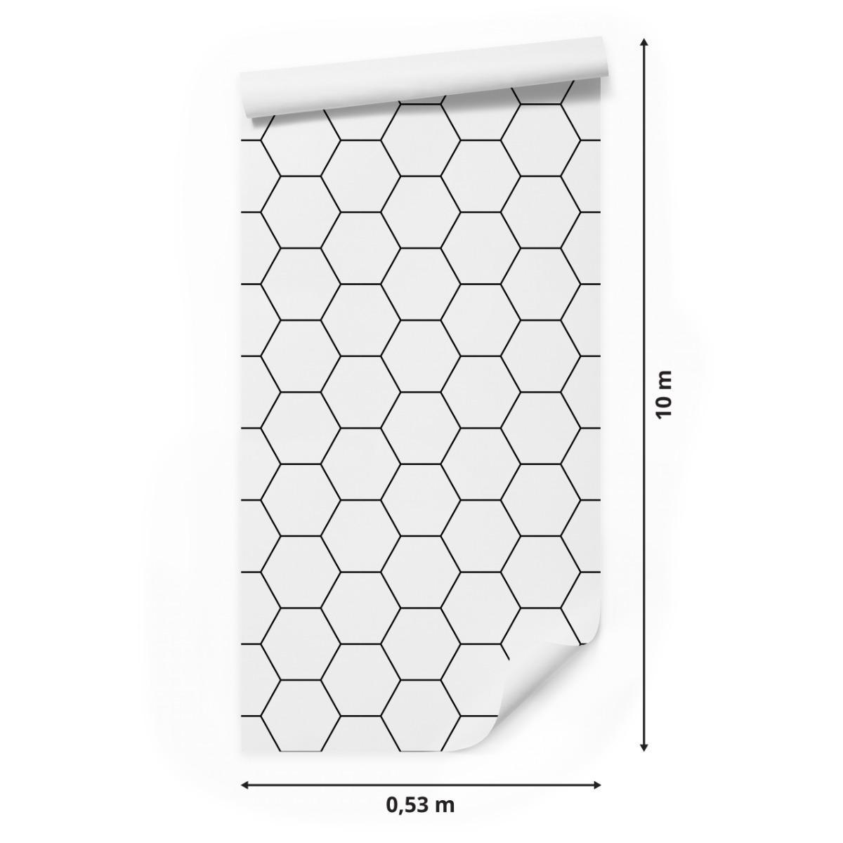 Tapeta Do Salonu SZEŚCIOKĄTY Wzór Geometryczny 3D 53x1000  nr. 2