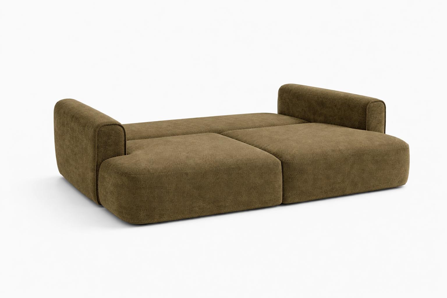 Kanapa z funkcją spania ITALY 253x110x71 cm trzyosobowa sofa rozkładana tkanina FLOW oliwkowa nr. 4