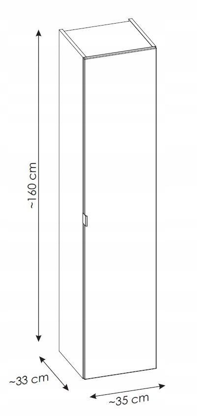 Słupek łazienkowy 160 cm szary szuflady do łazienki  nr. 8