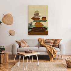 Duży Obraz Do Sypialni Styl Boho Kamienie Posąg Abstrakcja 80x120cm - Miniaturka zdjęcia nr 3