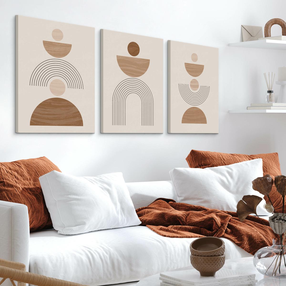 Obrazy Na Ścianę Set Minimalistyczny Wzór Styl Boho Abstrakcja 90x40cm nr. 5