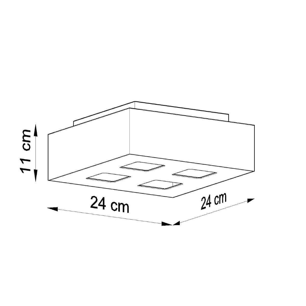 Plafon MONO 4 czarny 11x24x24cm nowoczesna lampa GU10 do salonu  nr. 4