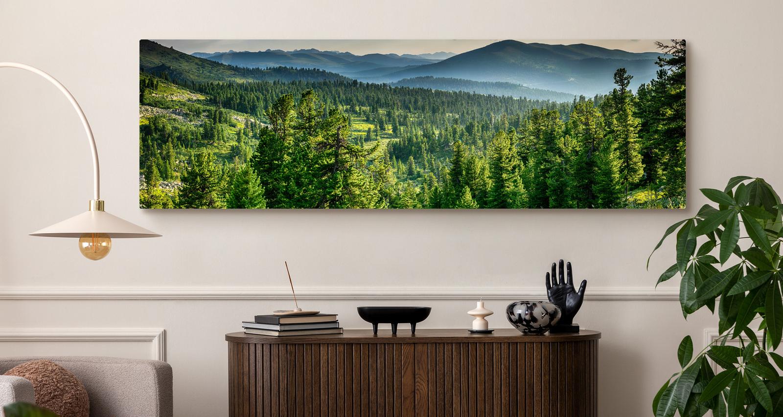 Obraz Panoramiczny Do Salonu LAS Góry Krajobraz Efekt 3D Natura 145x45cm nr. 8