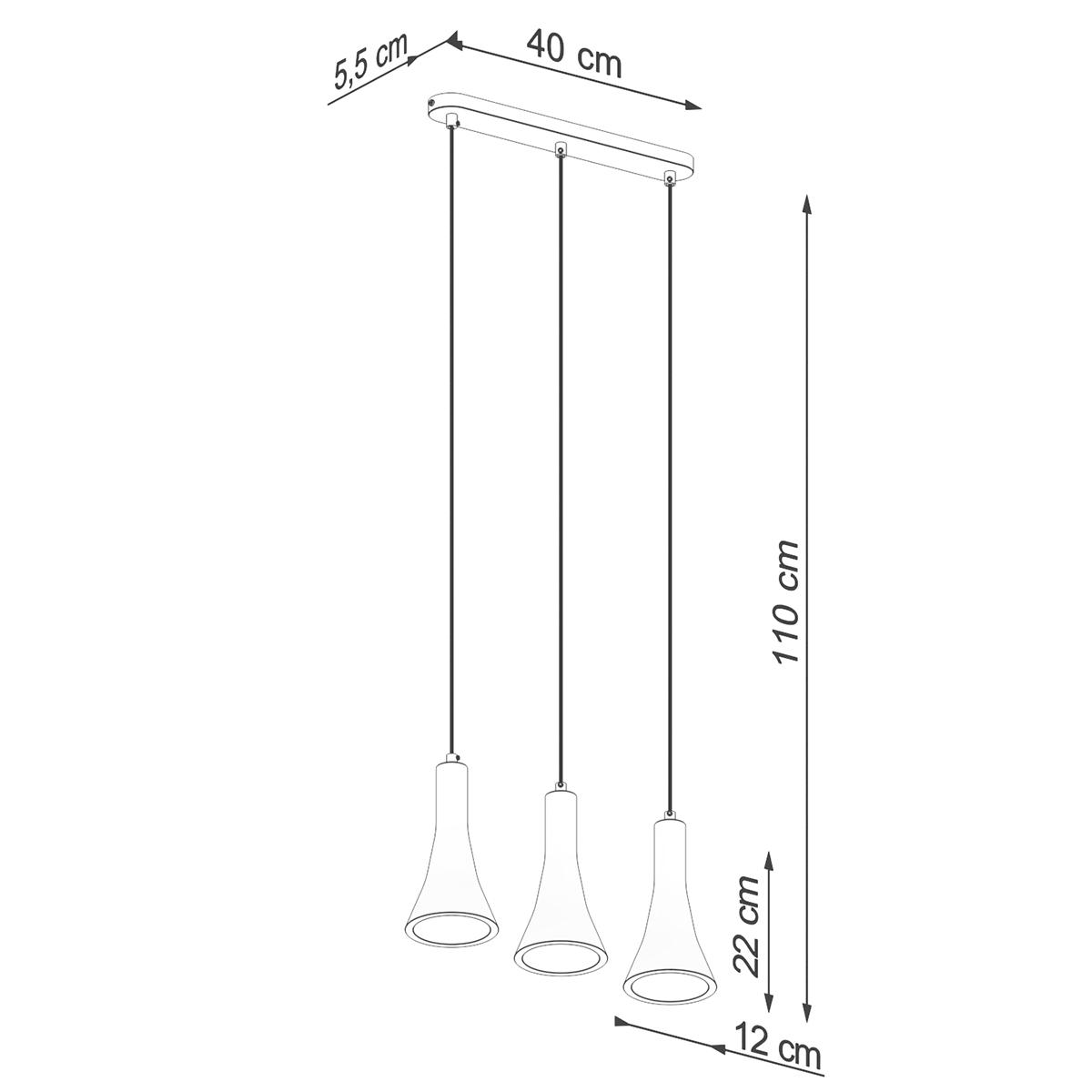 Lampa wisząca REA 3L beton 110x12x46cm nowoczesna E14 do salonu nr. 5