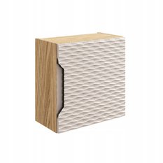 Szafka Łazienkowa 35x35x19 cm beżowa wisząca kwadratowa 1 drzwi front MDF 3D do łazienki  - Miniaturka zdjęcia nr 5