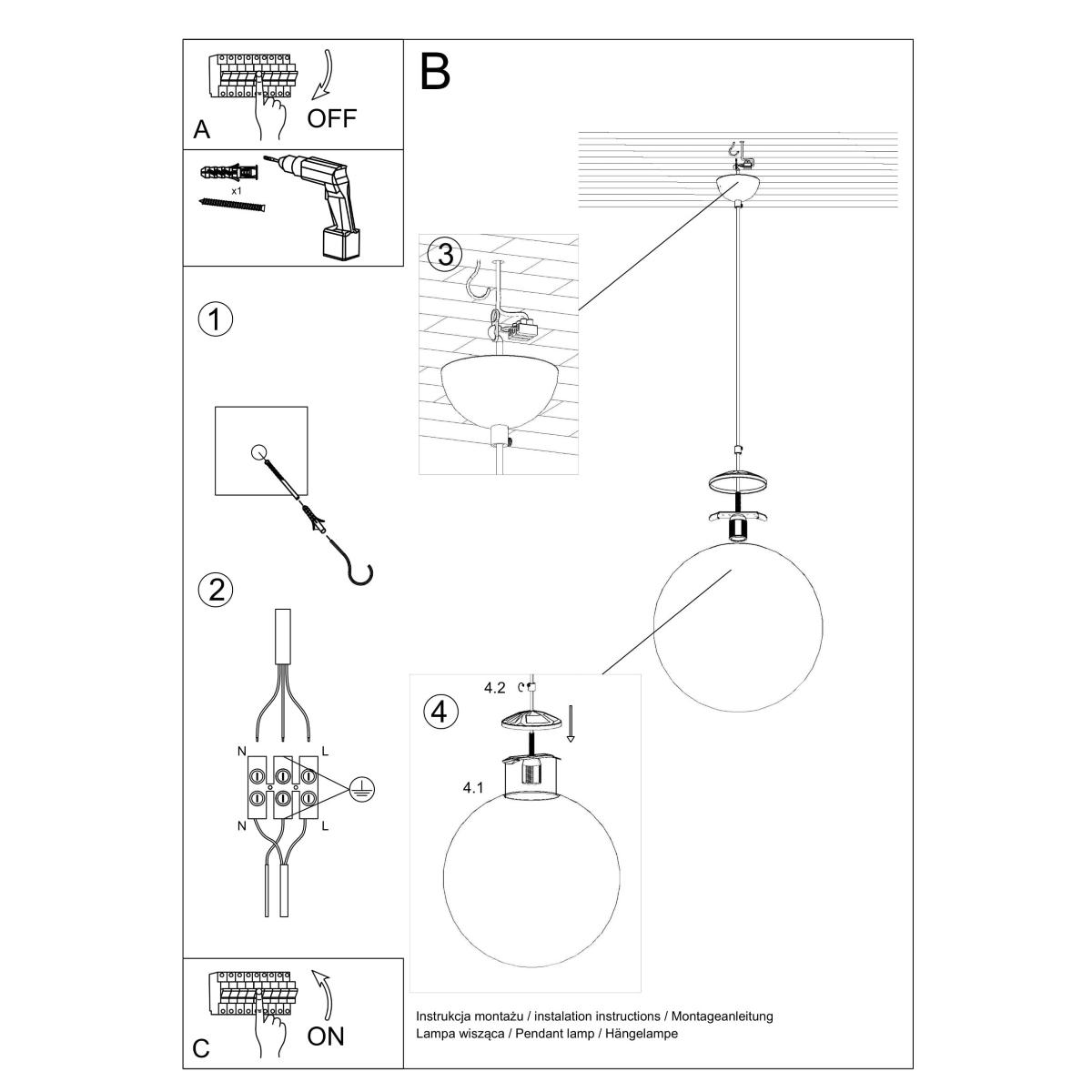 Lampa wisząca UGO 30 chrom 120x30x30cm nowoczesna E27 do salonu nr. 5