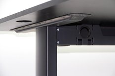 Biurko gamingowe narożne 197x65x132 cm czarne prawe pasek led regulacja wysokości do pokoju gracza - Miniaturka zdjęcia nr 6