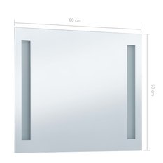 Lustro 60x50 cm do sypialni łazienki ścienne z LED aluminium szklane srebrny  - Miniaturka zdjęcia nr 7