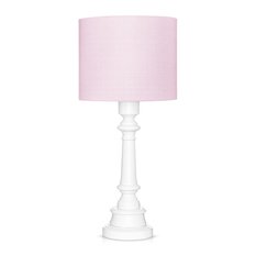 Lampa stołowa CLASSIC 25x25x55 cm liliowa ze ściemniaczem drewno białe - Miniaturka zdjęcia nr 2