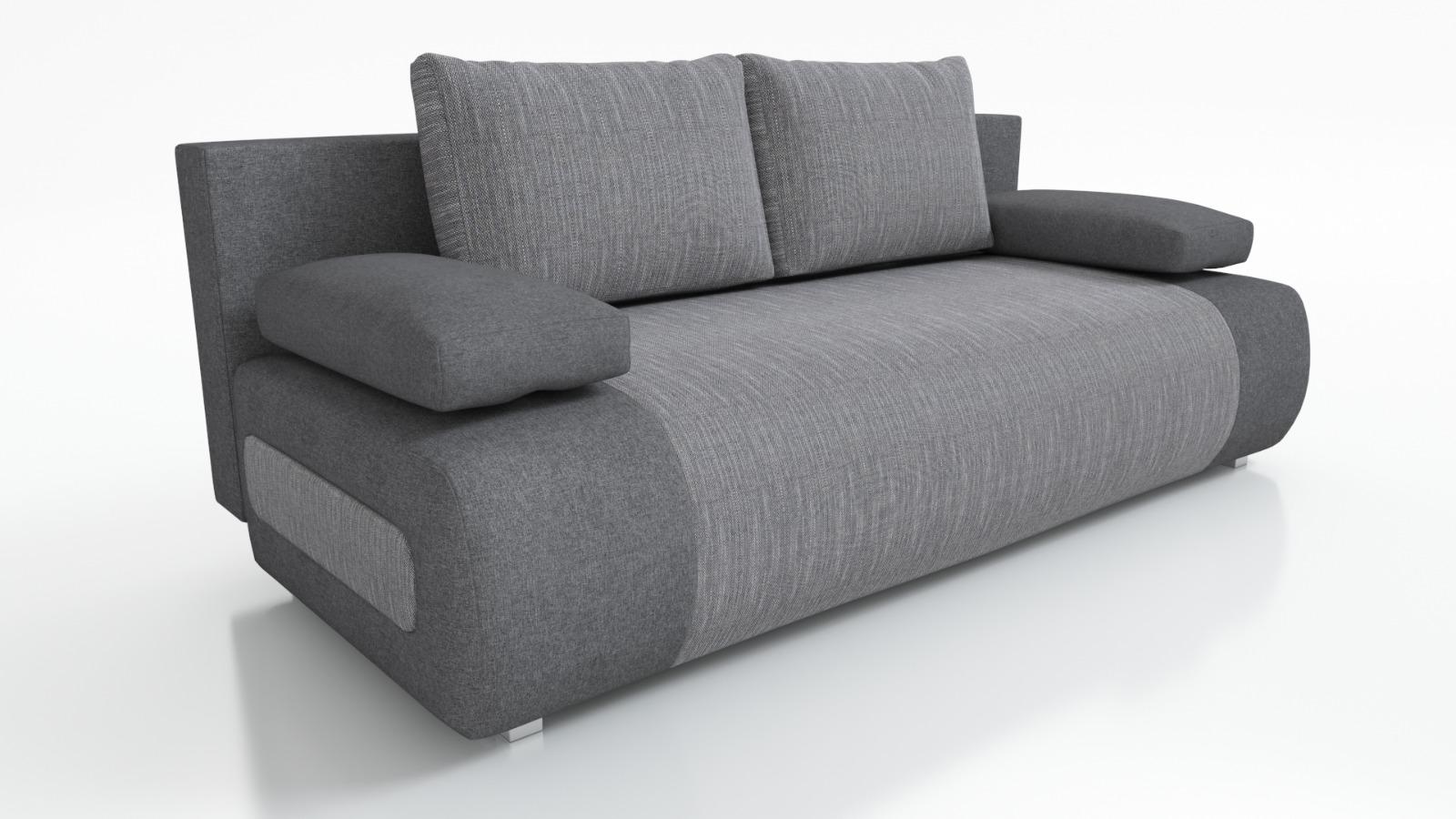 Kanapa Mia 82x204x96  cm do salonu rozkaładana Berlin + Sawana szara