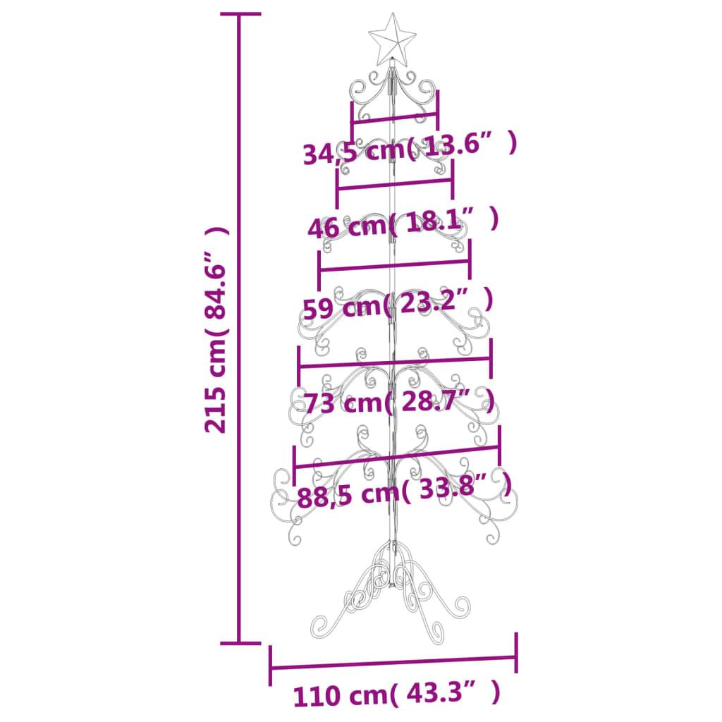  Metalowa choinka świąteczna, do dekoracji, czarna, 215 cm nr. 7