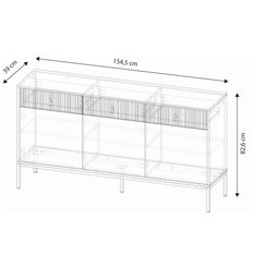 Komoda Maggiore 154 cm 3D3S smoke green złoty biały - Miniaturka zdjęcia nr 7