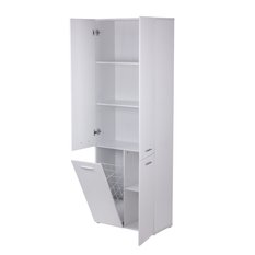 Słupek łazienkowy z dostawą najtaniej LUBA 1K DD 174x60x30 cm szafka łazienkowa kosz na pranie regał biały mat - Miniaturka zdjęcia nr 3