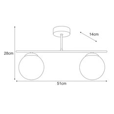 Lampa sufitowa K-5163 DELTA 51x28x14 cm do salonu lub pokoju czarny/bursztynowy - Miniaturka zdjęcia nr 6