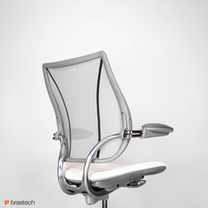 Fotel biurowy Humanscale Liberty – ergonomiczny, siatkowe oparcie, skórzane siedzisko Ticino, mechanizm automatyczny szary - Miniaturka zdjęcia nr 14