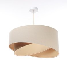 Lampa wisząca asymetryczna BOHO beżowa lniano jutowa do salonu sypialni biura  - Miniaturka zdjęcia nr 1