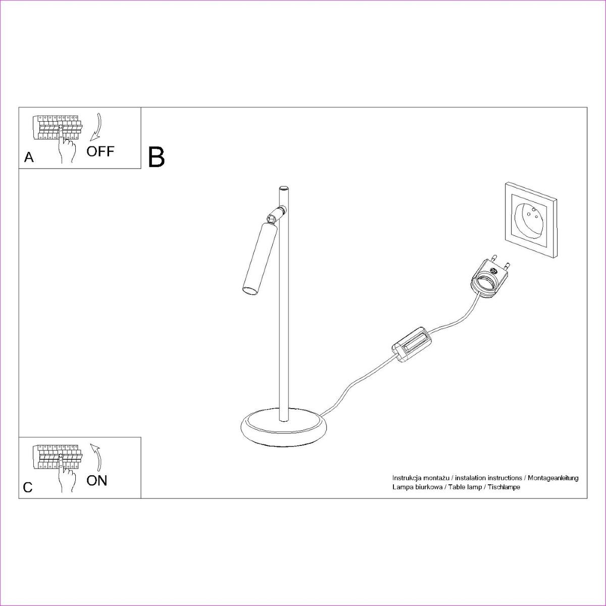 Lampa biurkowa PASTELO 43x20x14cm czarna nr. 8