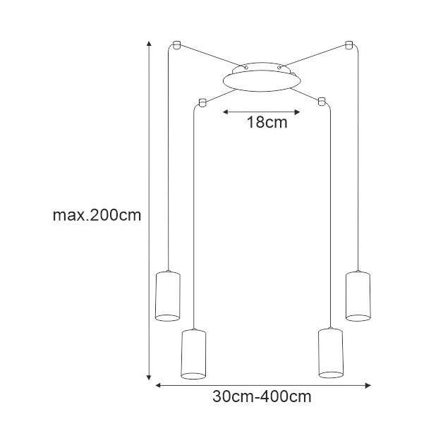 Lampa wisząca K-4897 PUERTO 400x200x18 cm do salonu lub pokoju czarny nr. 6