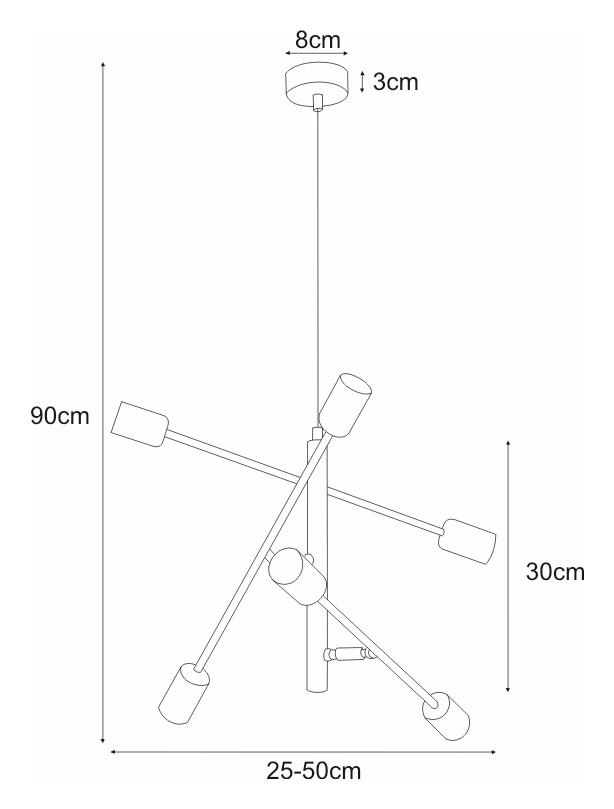 Lampa wisząca K-4751 CAMARA 50x90x50 cm do sypialni lub pokoju czarny nr. 3