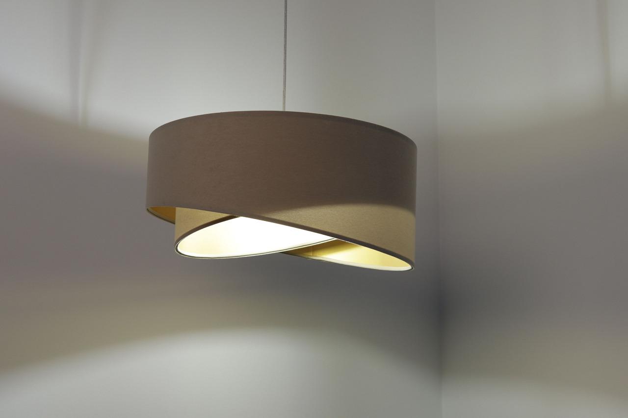 Lampa 45 cm do sypialni salonu wisząca asymetryczna beżowo -złota nr. 6