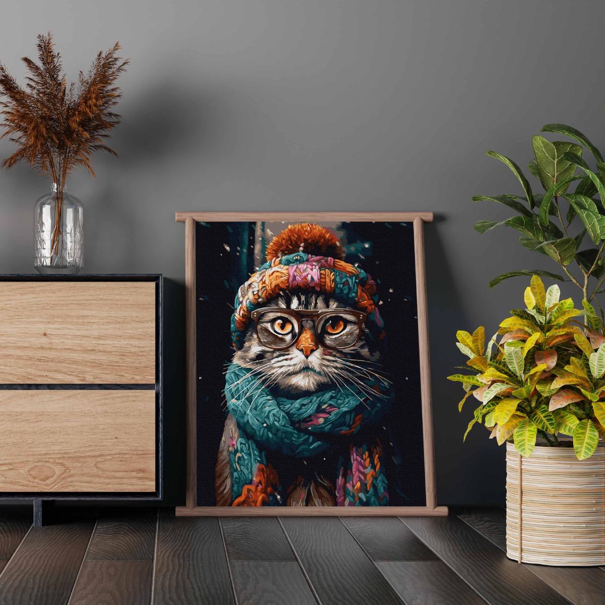 MALOWANIE PO NUMERACH Kot 40x50 cm Obrazy Do Malowania po numerach Z RAMĄ 40x50 cm Oh Art! nr. 2